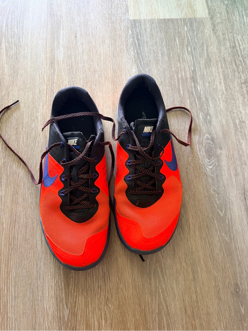 Nike Men's Athletic Shoes - Orange with Blue Swoosh